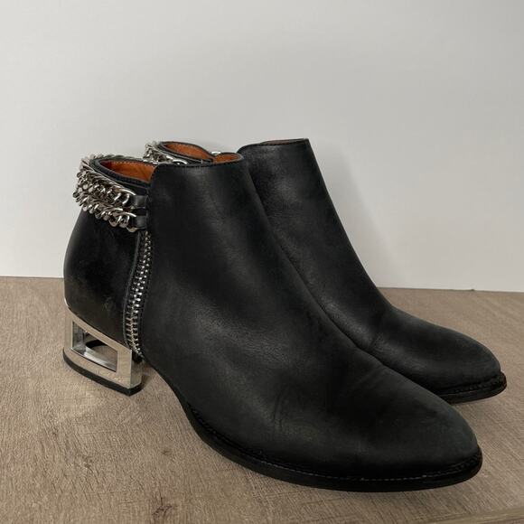 Jeffrey Campbell Black Ankle Boots with Silver Accents - Picture 2 of 6